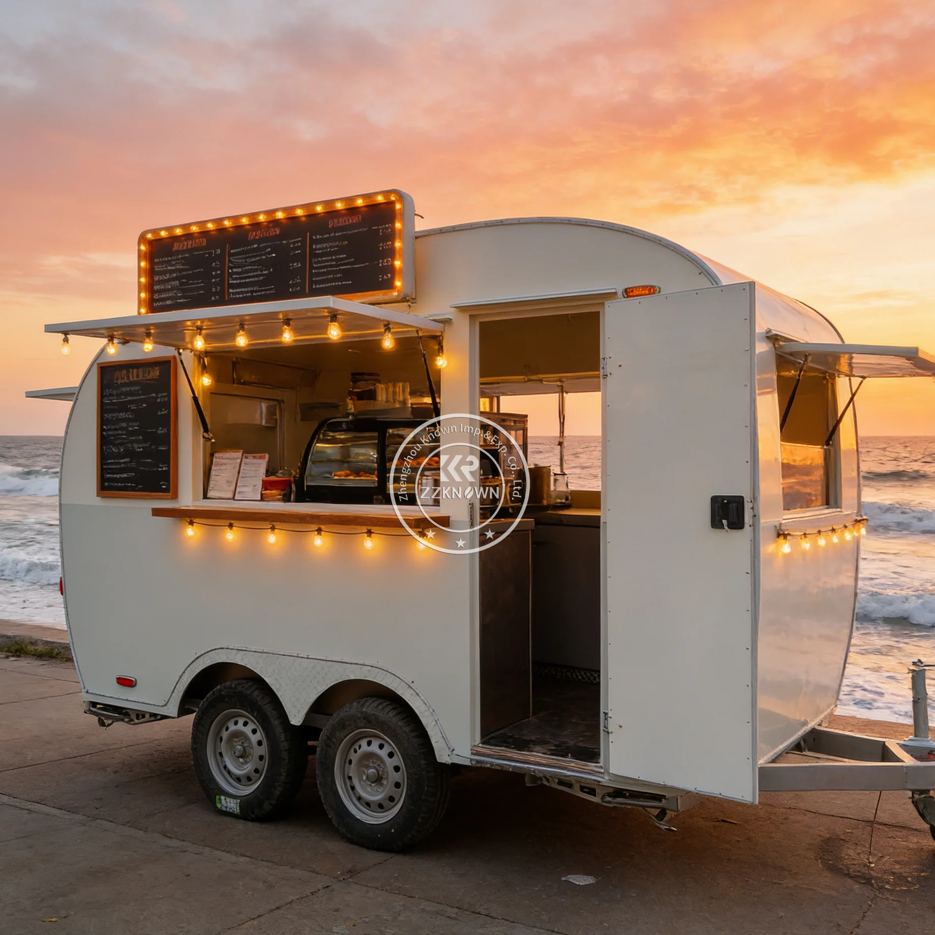 

Commercial French Fries Snack Food Truck Coffee Milk Tea Smoothie Truck Street Food Catering Food Trailer with Kitchen Equipment