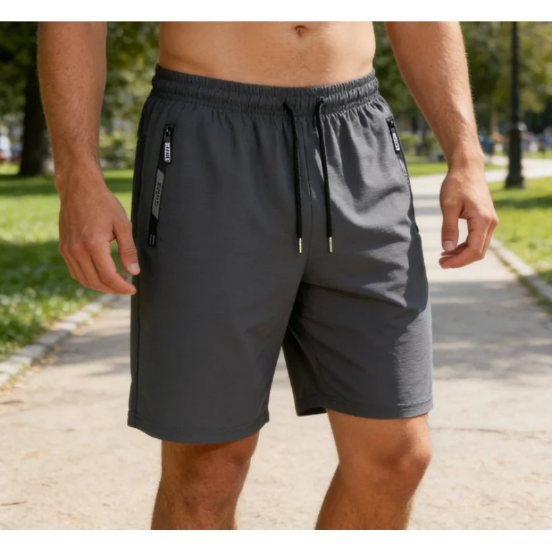 Men's Quick Dry Running Shorts Lightweight Athletic Shorts with Zipper Pockets | Breathable Sports Shorts for Gym, Workout, Su