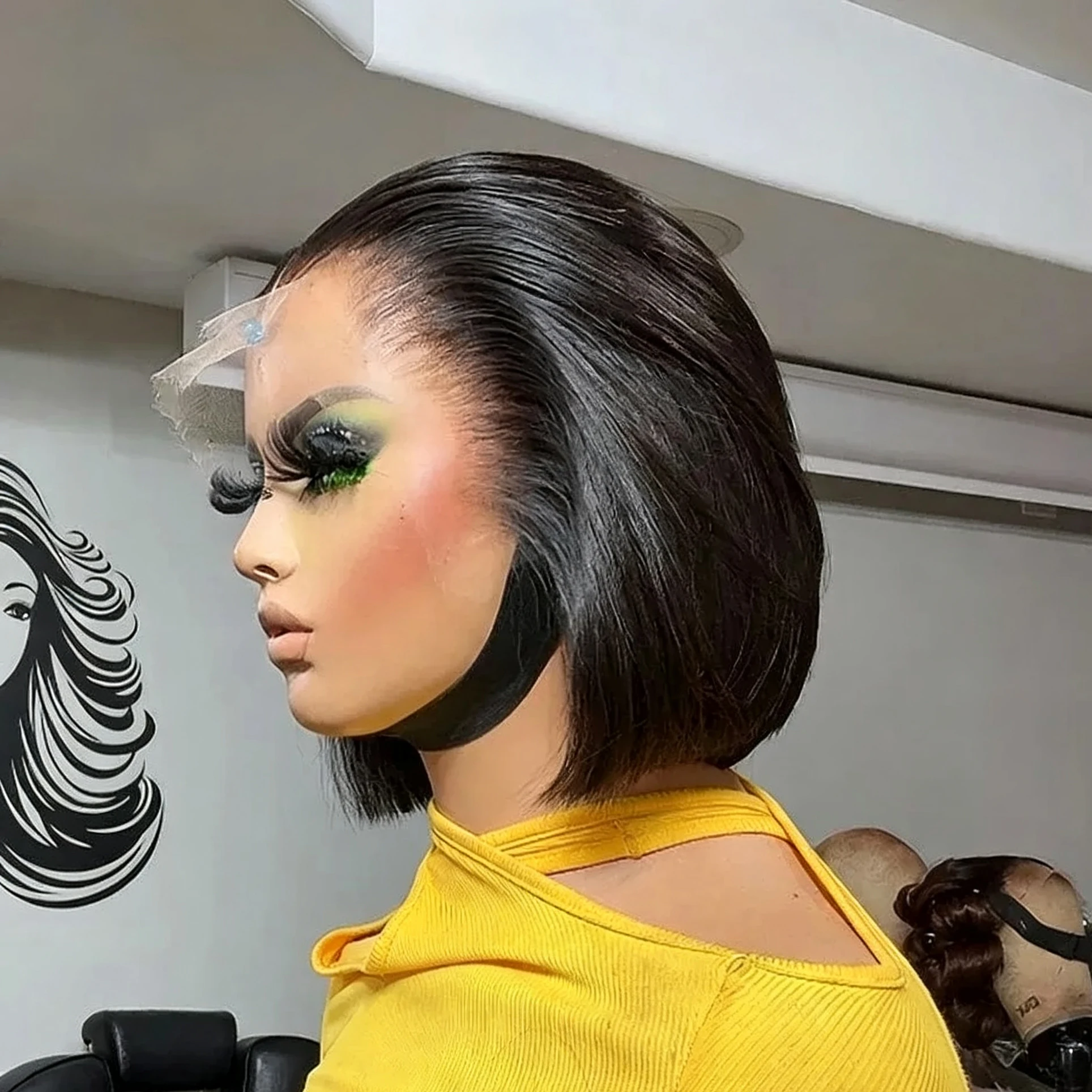Pre Parted 13X4 Lace Front Bob Wig - Gerader Bob-Perücke 13x4 Echthaar Lace Frontal