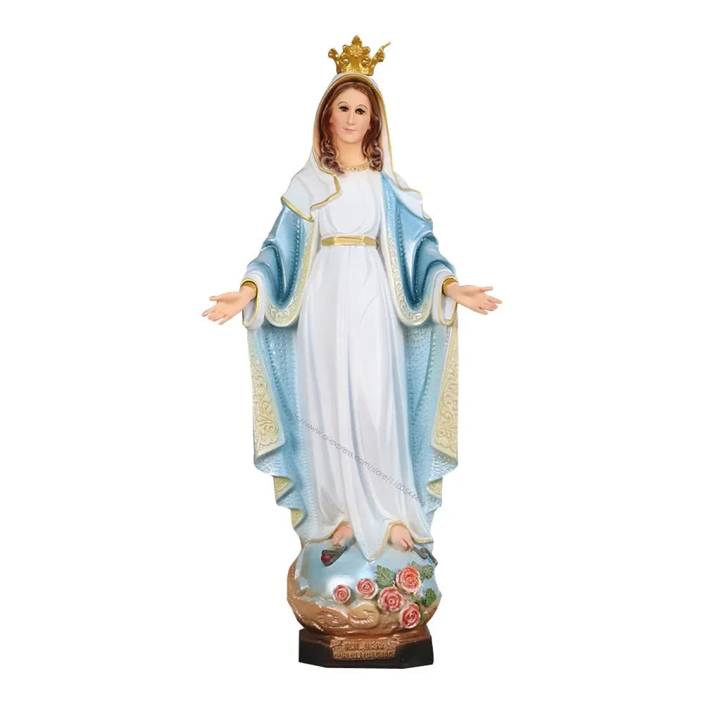 Virgin Mary Statue Madonna Sculpture Reigious Figurine Home Decoration Catholic Decor Gift 50cm