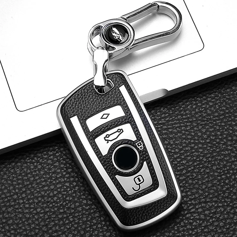 Leather Style Car Remote Key Case Cover Shell Fob For BMW X3 X5 X6 F30 F34 F10 F20 G20 G30 G01 G02 G05 F15 F16 1 3 5 7 Series