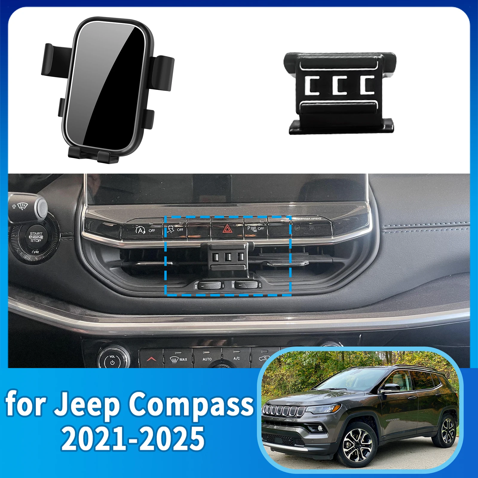 

Accessories Car Mobile Phone Holder for Jeep Compass 2021~2025 GPS Bracket Navigation Stand Auto