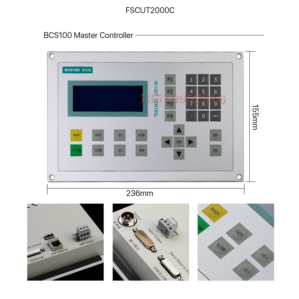 Friends FSCUT Laser Cutting Machine Control System 0-6KW FSCUT2000C/FSCUT2000S Cyprus BCS100 BMC1604 FSCUT2000 Controller