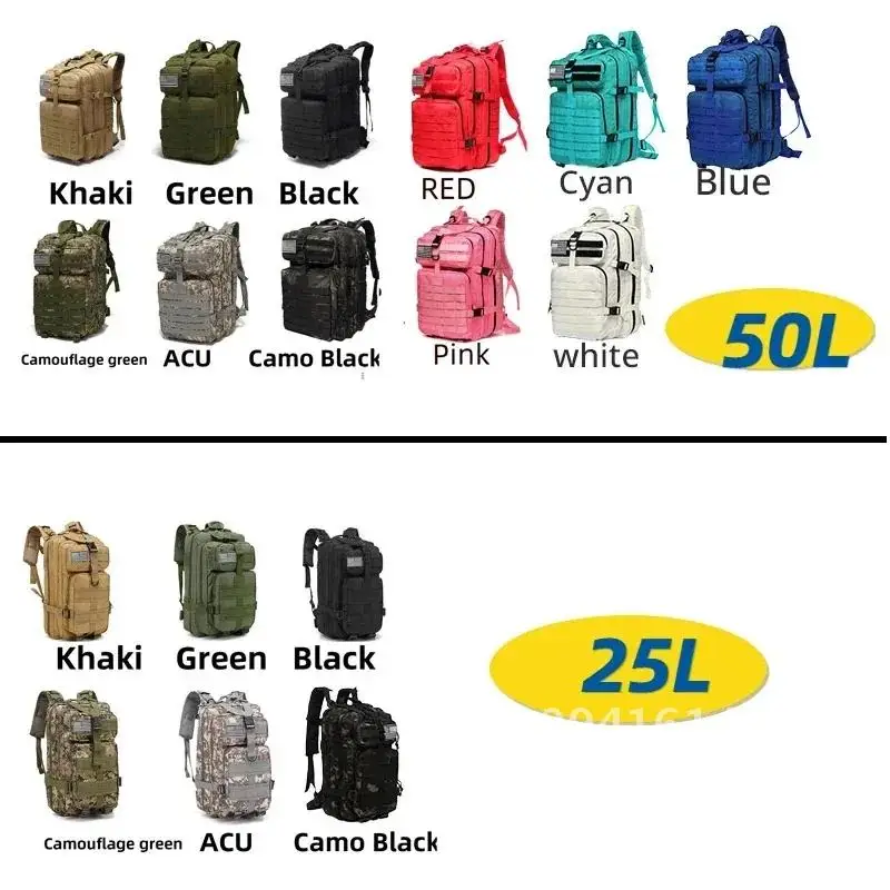 13Inch / 17.3Inch Waterproof Trekking Fishing Hunting Bag Backpack Outdoor Rucksacks Tactical  Camping Hiking Bag