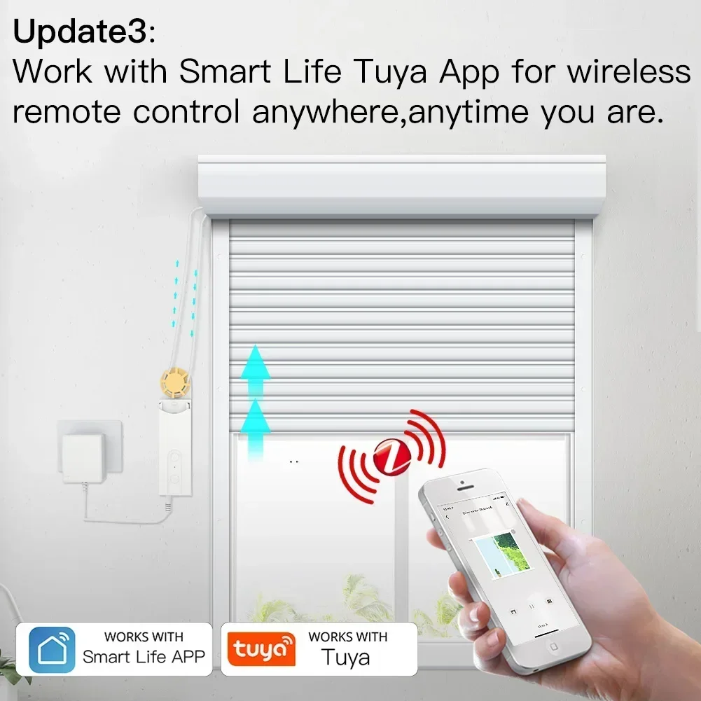 MOES ZigBee3.0-persiana enrollable motorizada con Bluetooth, persianas, Motor de accionamiento, Tuya, aplicación inteligente, Alexa, Control por voz