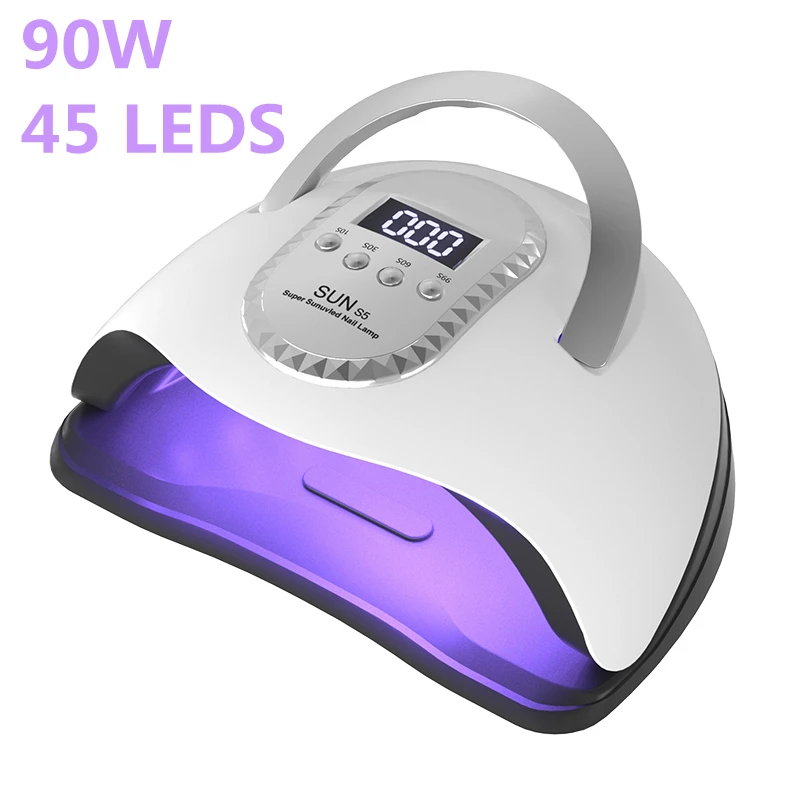 45LEDs Nail Dryer UV LED Nail Lamp Powerful For Curing Gel Nail Polish With Motion Sensing Manicure Pedicure Salon Tool S5