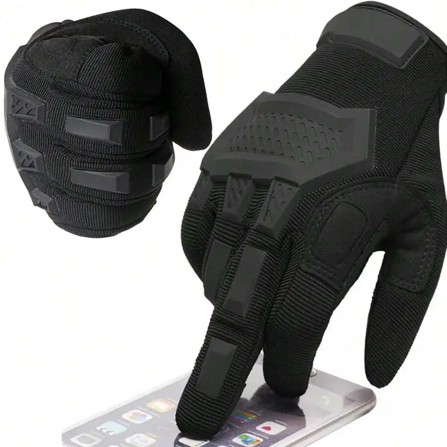 

1 Pair Outdoor Full Finger Touchscreen Soft Shell Tactical Gloves, Sports Cycling Fitness Gloves