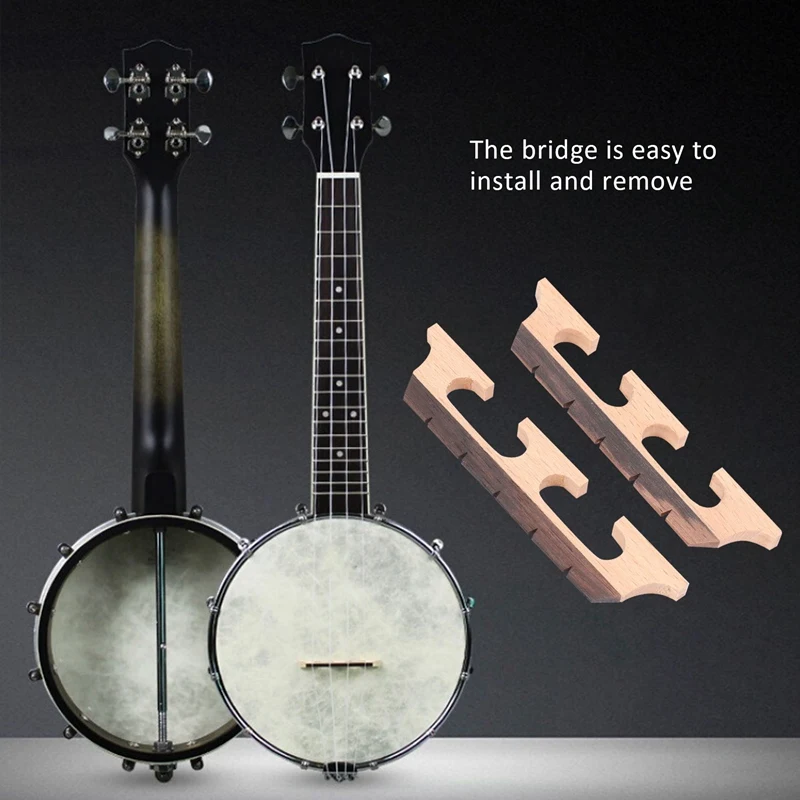 A89E-2Pcs Banjo Bridge 5-String Maple Banjo Bridge Wooden Accessories