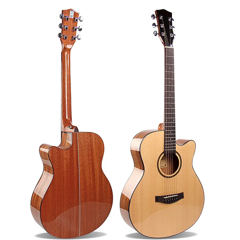 

HUASHENG High Gloss 40 41 Inch 6 Strings Folk Acoustic Guitar Spruce Body Rosewood Fingerboard Materials Guitar Acoustic