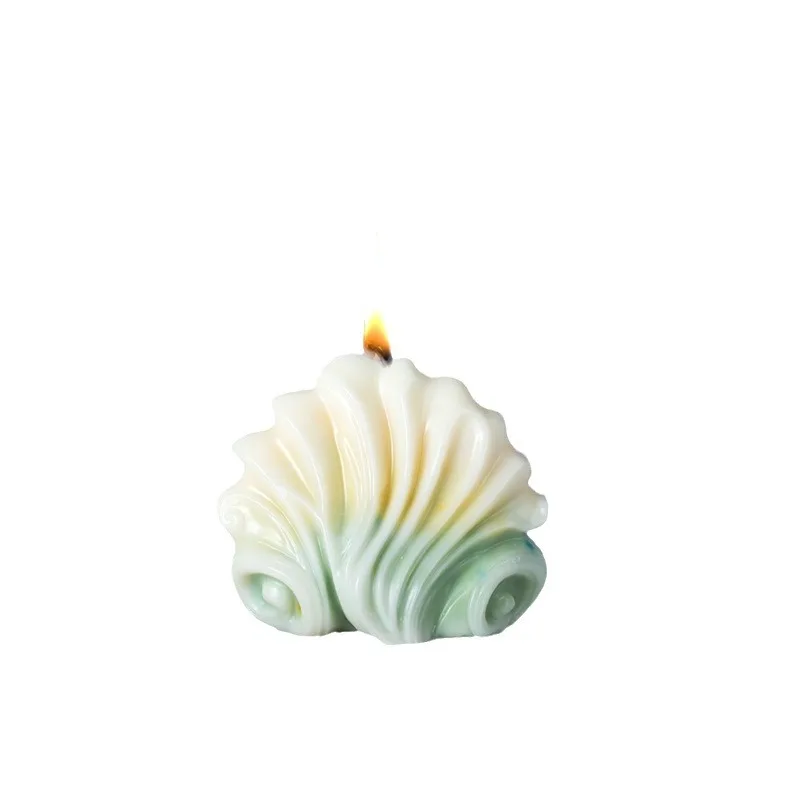 Moldes de silicona para velas de concha de océano, concha a rayas ondulada hecha a mano, jabón de aromaterapia, Molde de resina, herramienta para