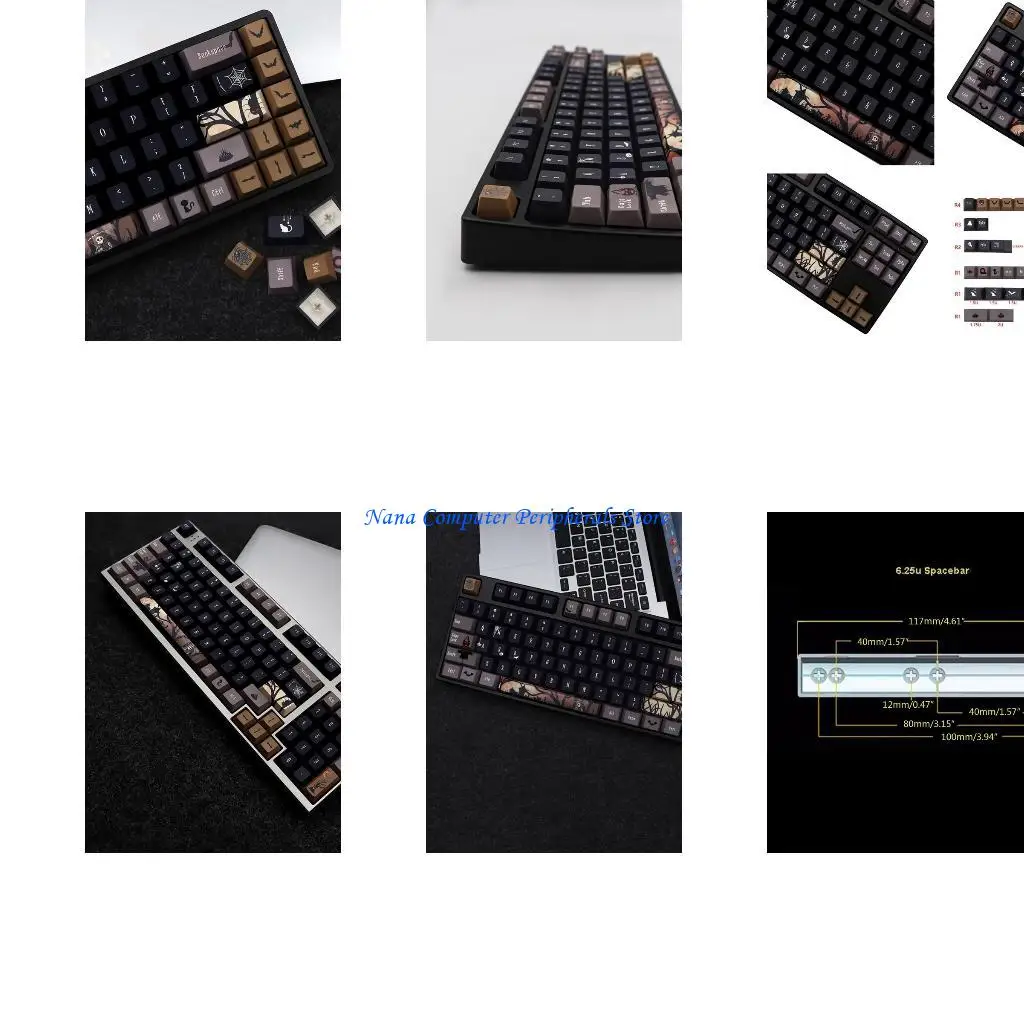 

F68C 136-Key Cherry Profile Keycaps PBT Space Keycaps for MX Switch Mechanical Keyboard ANSI 61 63 64 84 108 Layout