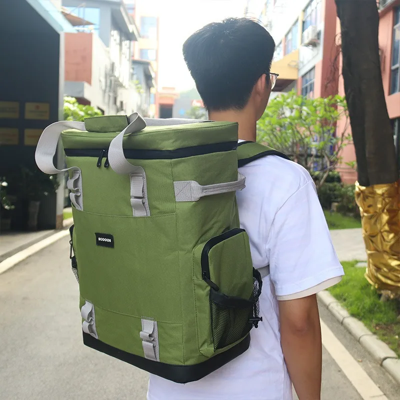 Outdoor backpack ice bag lunch box bento bag large capacity camping picnic thermal insulation meal bag