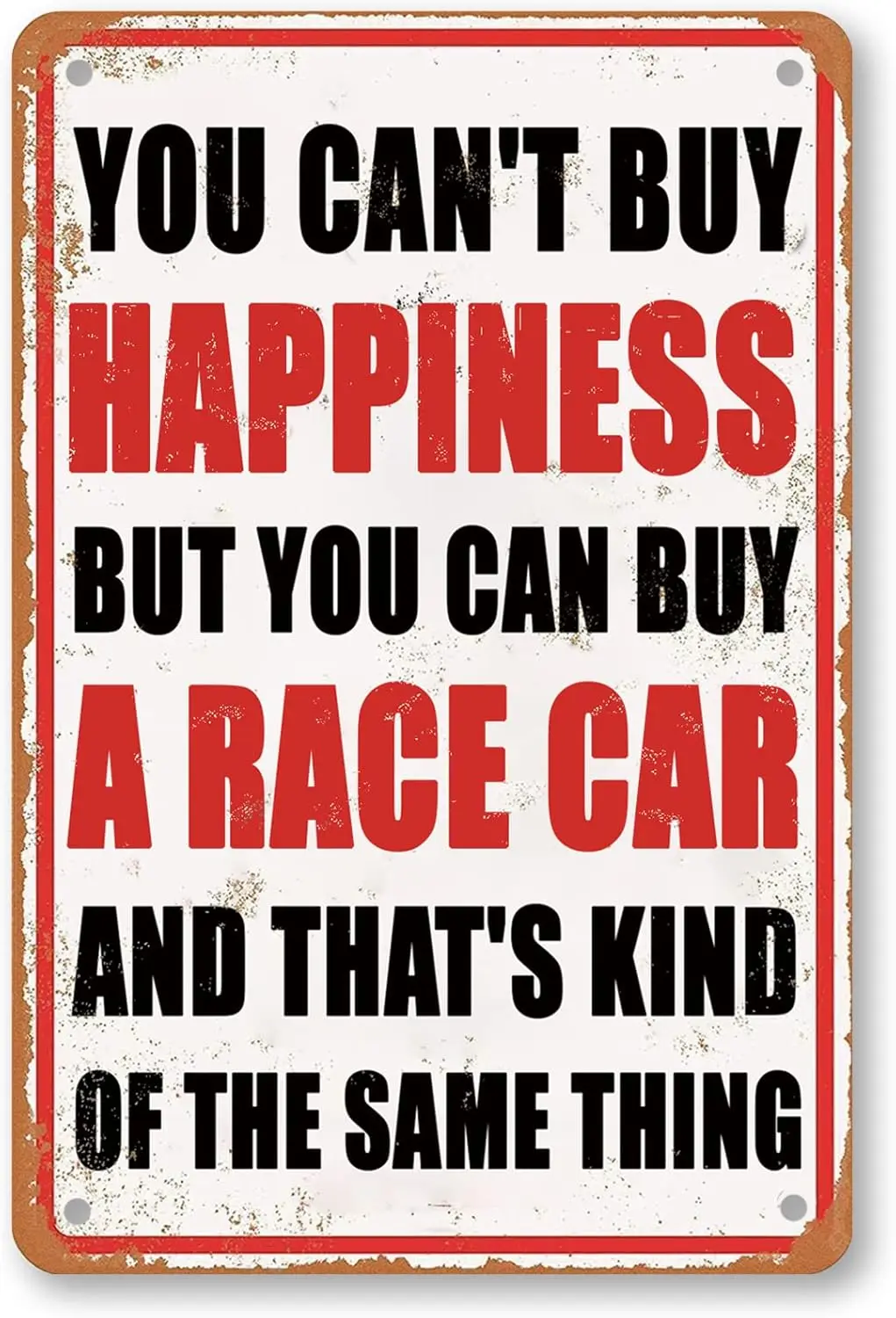 Funny Garage Metal Sign Vintage Car Decor Racing Gifts You Can't Buy Happiness But You Can Buy A Race Car Personalized Garag