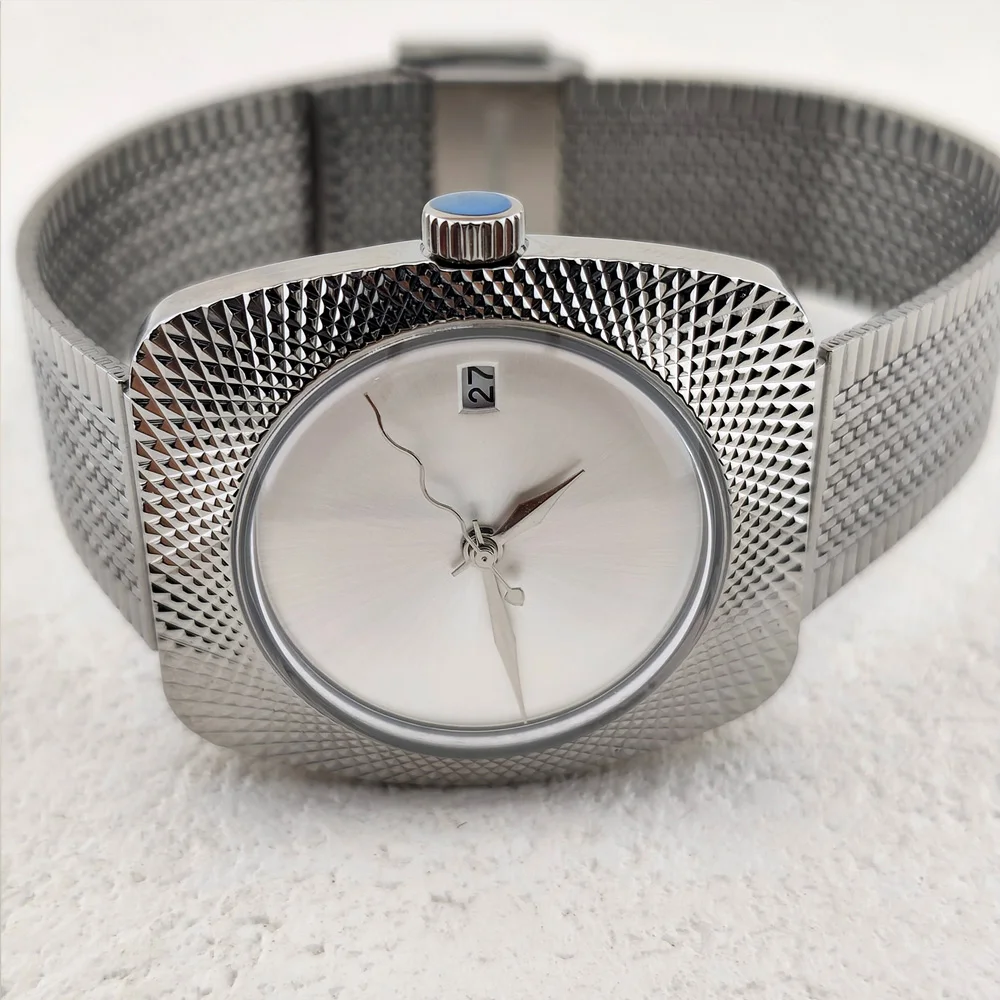 

NH35 Watch Men Watch with Metal Texture 36.5mm Stainless Steel Acrylic Glass Waterproof Case 28.5mm dial fit Automatic Movement