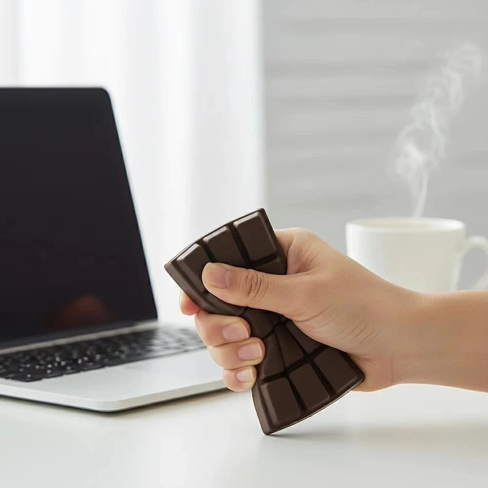5Pcs Set Chocolate Slow Rising Squishy Toy PU Material Simulation Chocolate Bar Super Soft Stress Relief Fidget Squeeze Toy