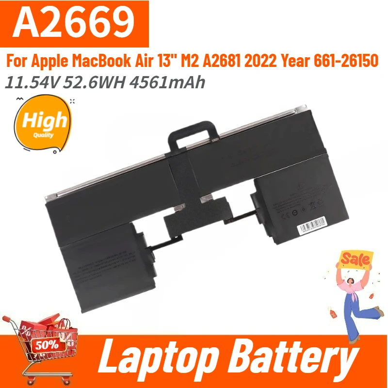 A2669 Laptop Battery 11.54V 52.6WH 4561mAh For Apple MacBook Air 13