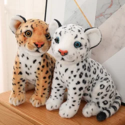 28/32cm Simulation White Leopard Lifelike Animal Plushie Sitting Spotted Leopard Nice Gifts For Friends Home Decro