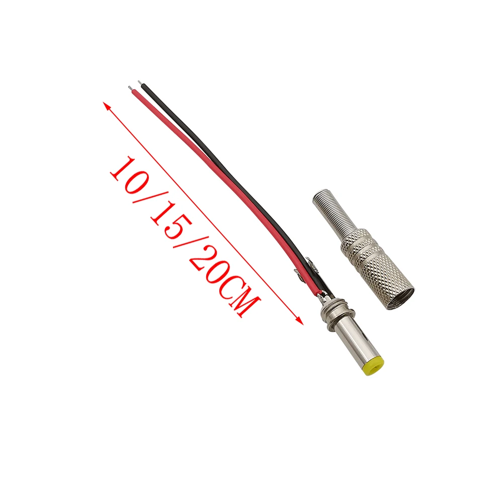 5.5x2.1 مللي متر 5.5x2.5 مللي متر تيار مستمر الطاقة ذكر التوصيل DC-099 تيار مستمر المقبس الخيوط لوحة جبل موصل سالب محول مع أسلاك كابل 20AWG