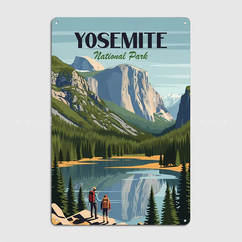Yosemite National Park Travel Poster Metal Posters Living Sign Indoor Outdoor Room Decoration Home Bar Decor Wall Decor