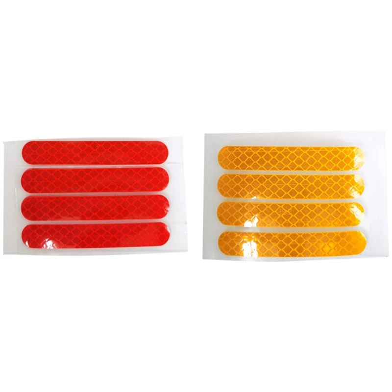 8 Pcs Front Rear Wheel Cover Protective Shell Reflective Sticker For Ninebot Max G30, 4 Pcs Red & 4Pcs Yellow