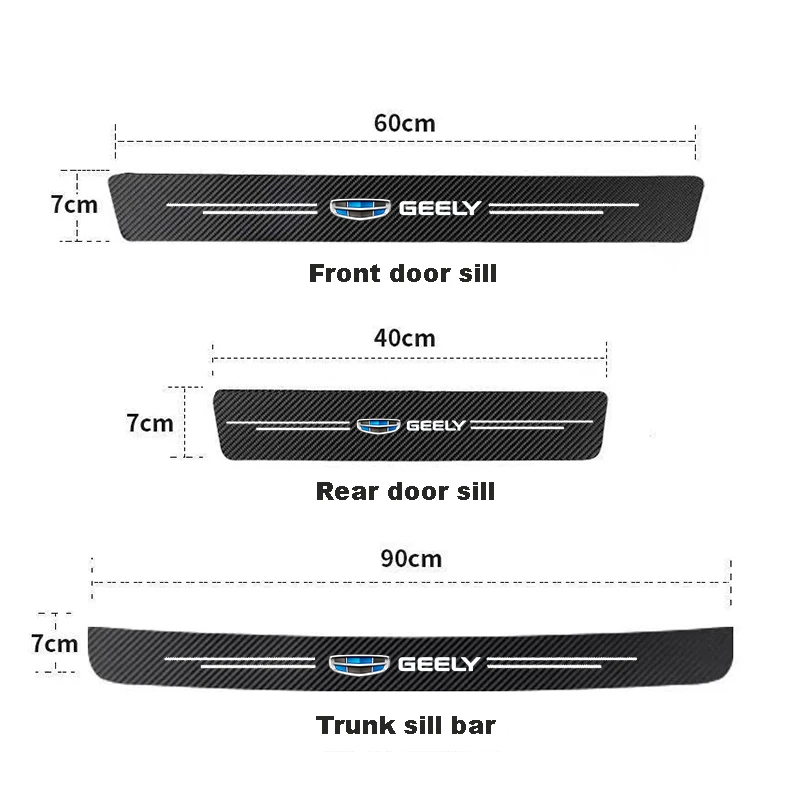 Autodeur Drempel Schuurplaat Voor Geely Atlas Coolray Emgrand Ec7 Ec8 X 7 Ex7 Ck2 Ck3 Gl G Koolstofvezel Kofferbak Bumperstickers