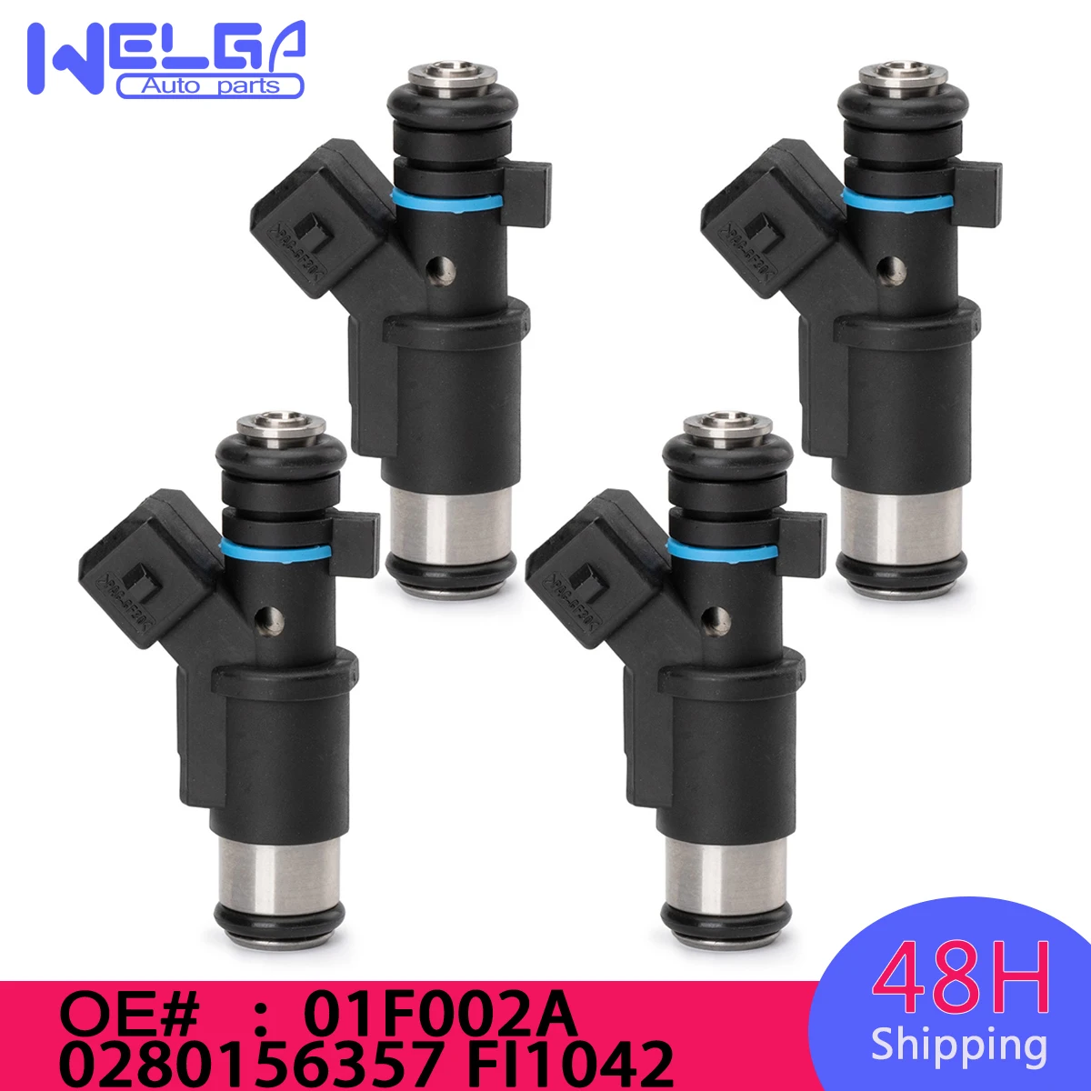 4 PCS 01F002A 0280156357 FI1042 Fuel Injectors For Peugeot 206 306 307 Peugeot 106 206 306 Partner Citroen Berlingo C2