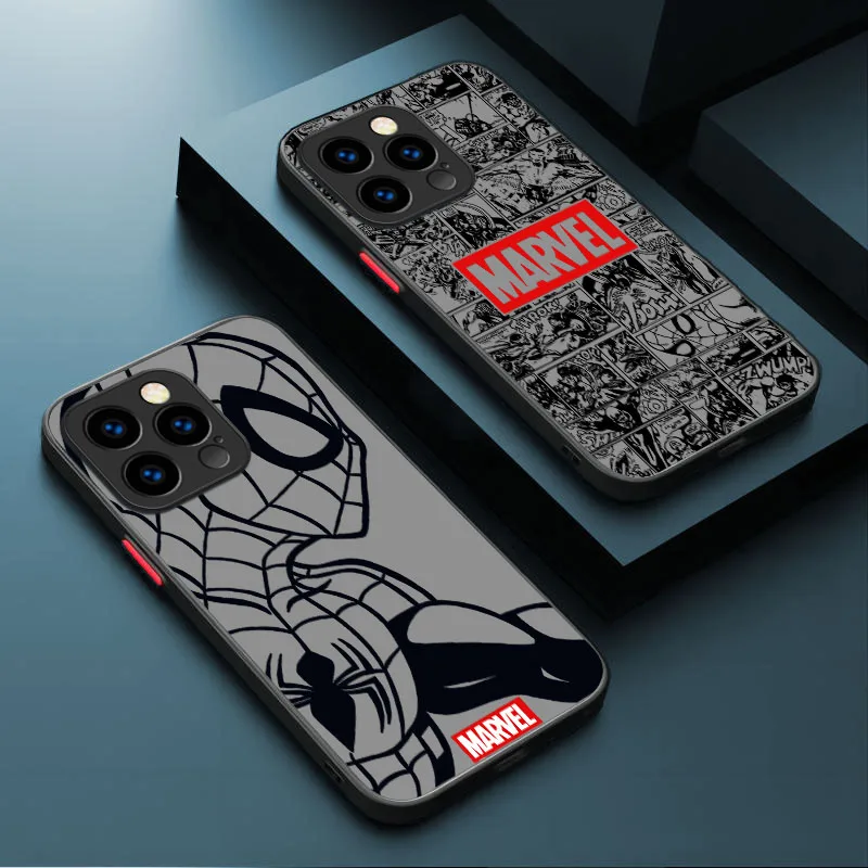 Marvel Spider-Man Line Matte Phone Case for IPhone 17 Air 15 16E 16 Plus 14 13 12 11 Pro Max XR X XS
