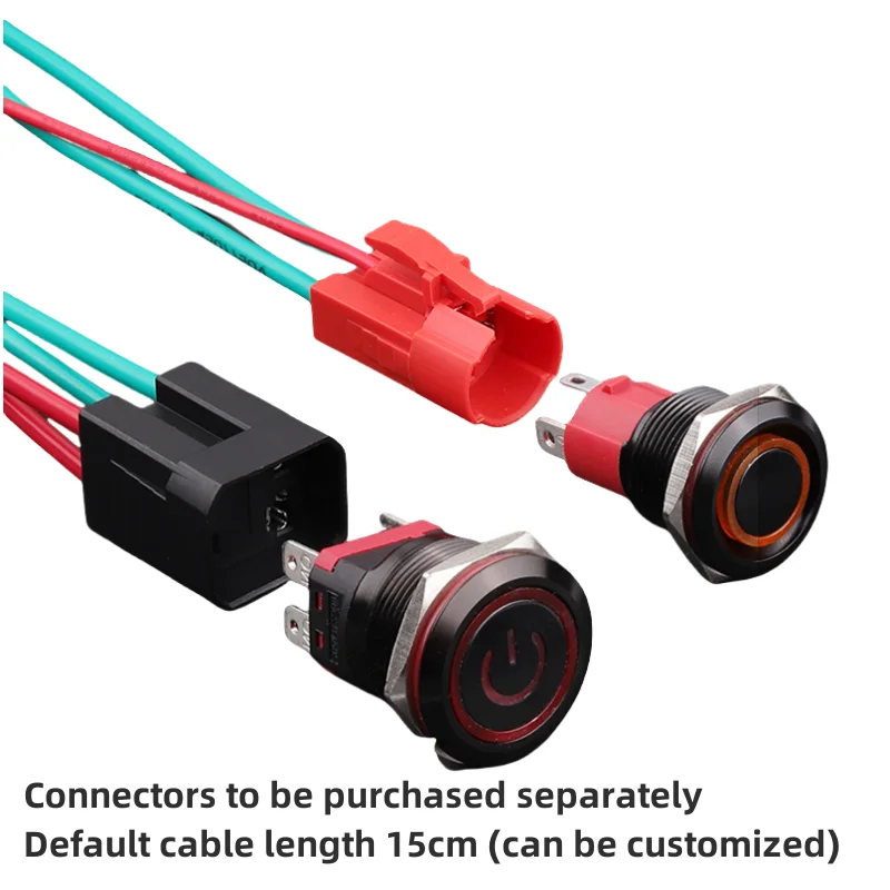 16 19 22 25MM High Current Switch, Oxidized Black Finish, Reset Self-locking Power Start Waterproof Switch