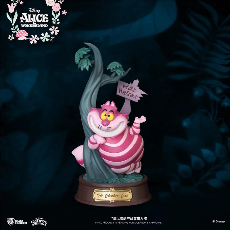 Original alice no país das maravilhas anime figura cheshire gato crianças brinquedos boneca de aniversário presente natal ornamentos modelo colecionável presente