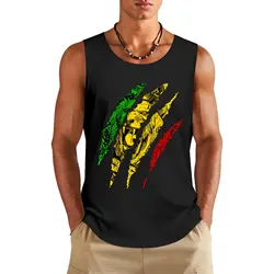 Warrior Lion of Judah King Rasta Reggae Jamaica Roots Tank Top bodybuilding t shirt tops Gym T-shirts for men