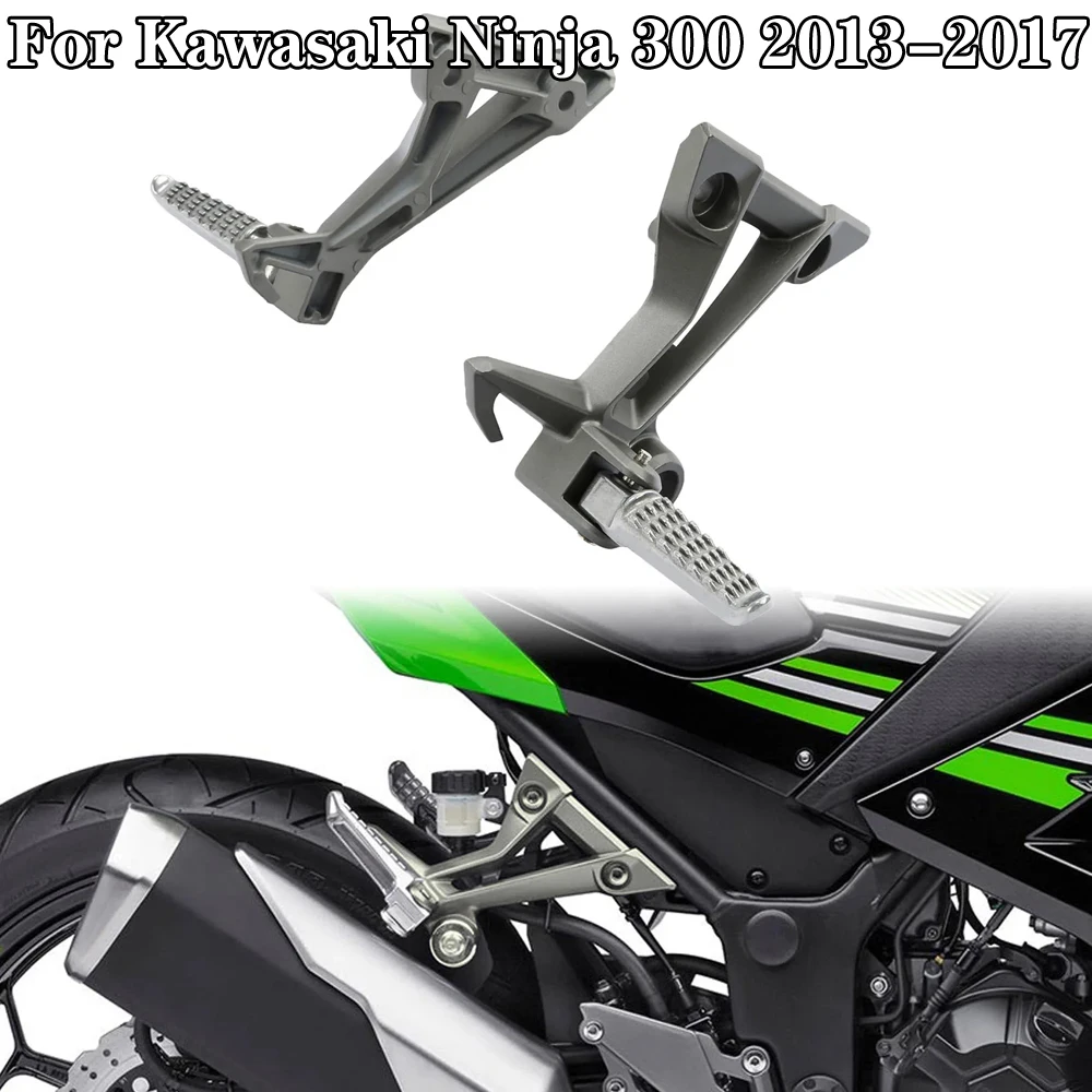 

Rear Footrest Foot Pegs w/Bracket For Kawasaki Ninja 300 2013-2017 Motorcycle Passenger