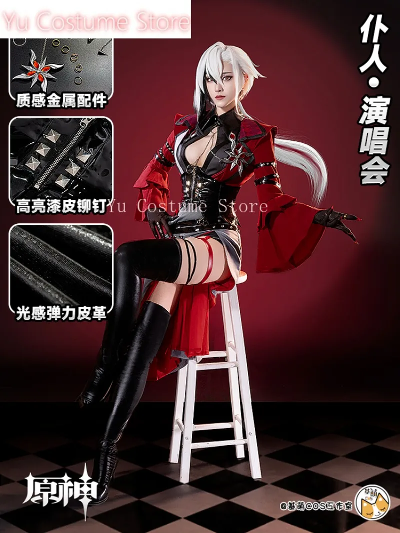 T Genshin Impact Arlecchino Concert Women Cosplay Costume Cos Game Anime Party Uniform Hallowen Play Role Clothes Clothing