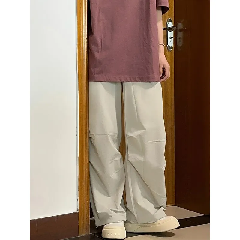 

American Sle plus Size Women's High Waist Loose Fit Casual Spor Workwear Pants Dstring Wide Leg Comfortable Trousers