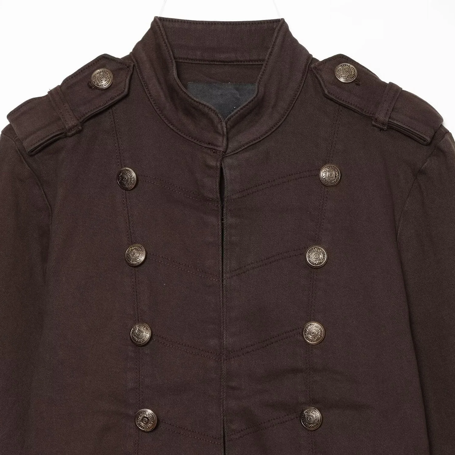 JNLEAOG Comfortable Commuter Women's Jacket Autumn New Style Waist-Cinching French Napoleon Denim Long Sleeve Polyester