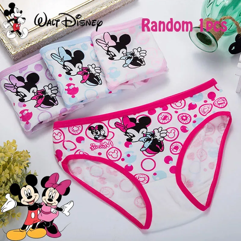 

1pcs Disney Anime Minnie Mickey Children Cotton Panties Underpants for Girls Kawaii Child Knickers Baby Panties Briefs Gifts