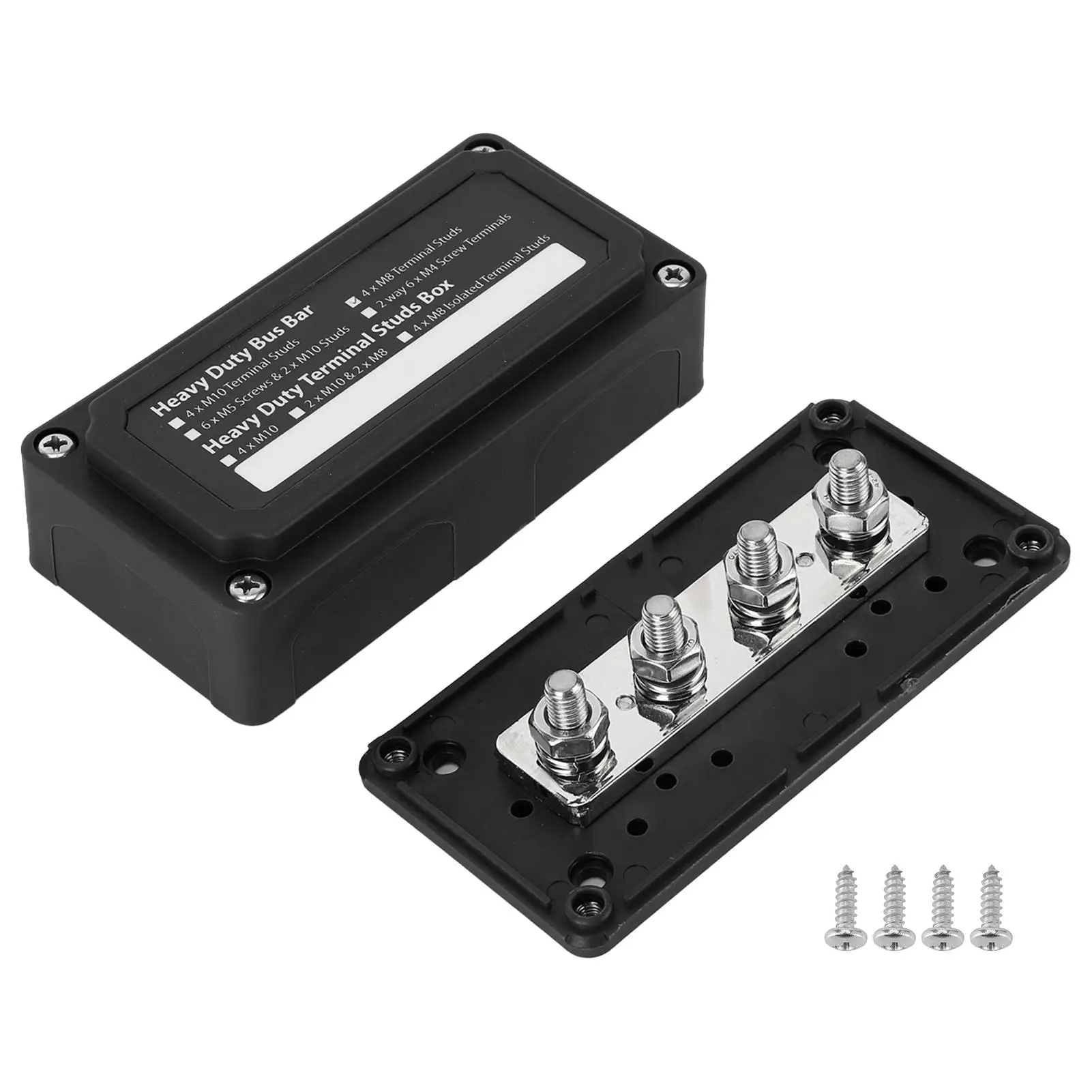 

Universal 48V DC Power Distribution Box 4 Studs for car Ship Boat RV 300A Bus Bar Terminal Board