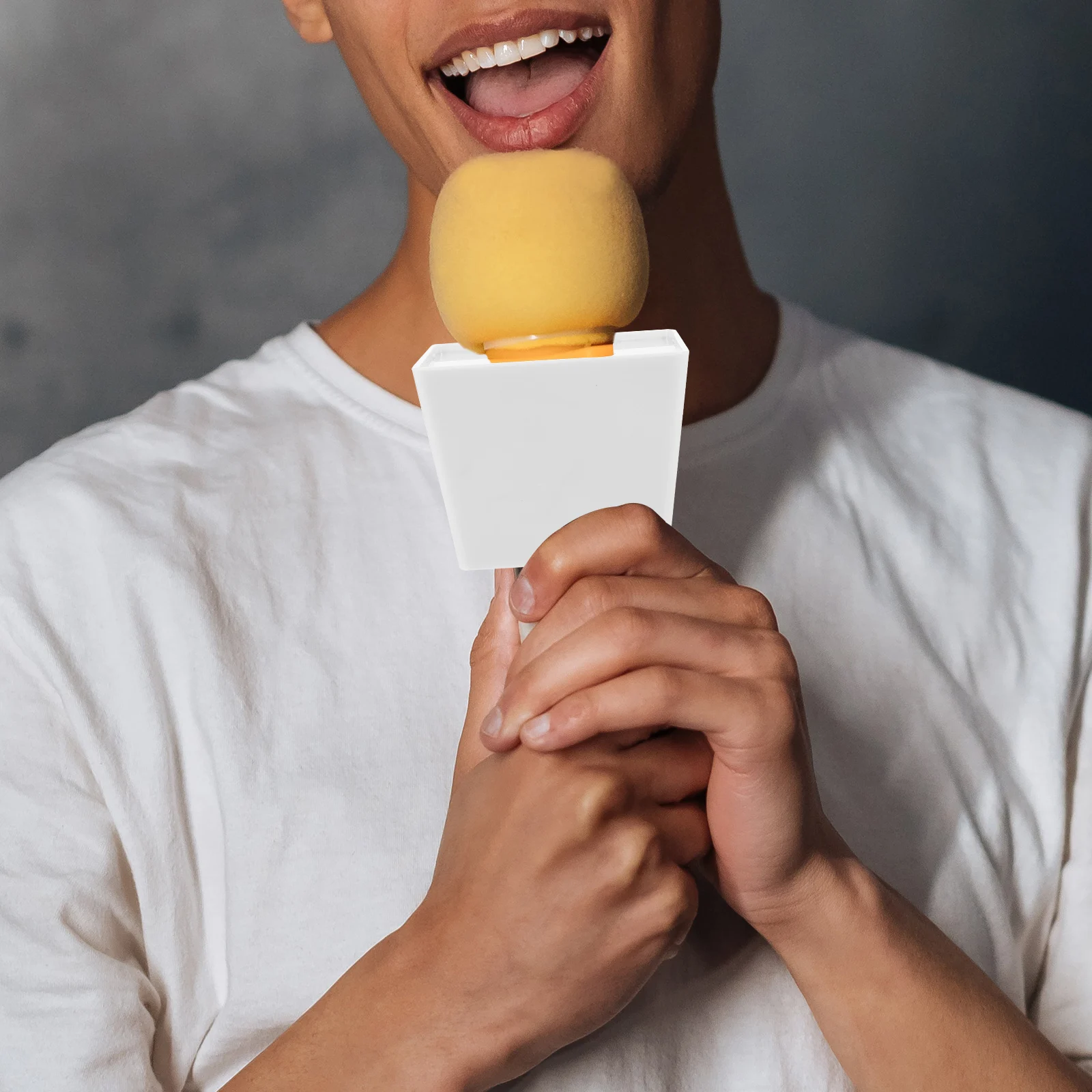 

Station Holder For Interview Corporate Meetings Ktv Singing Broadcast Accessory Mic Flag Cube Microphone Logo Cover Wireless Mic