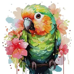 Bird Patterns Parrot Cross Stitch Kit Aida 14CT 16CT 11CT White Canvas Printed Fabric Needle and Thread DIY Hand Embroidery Kits