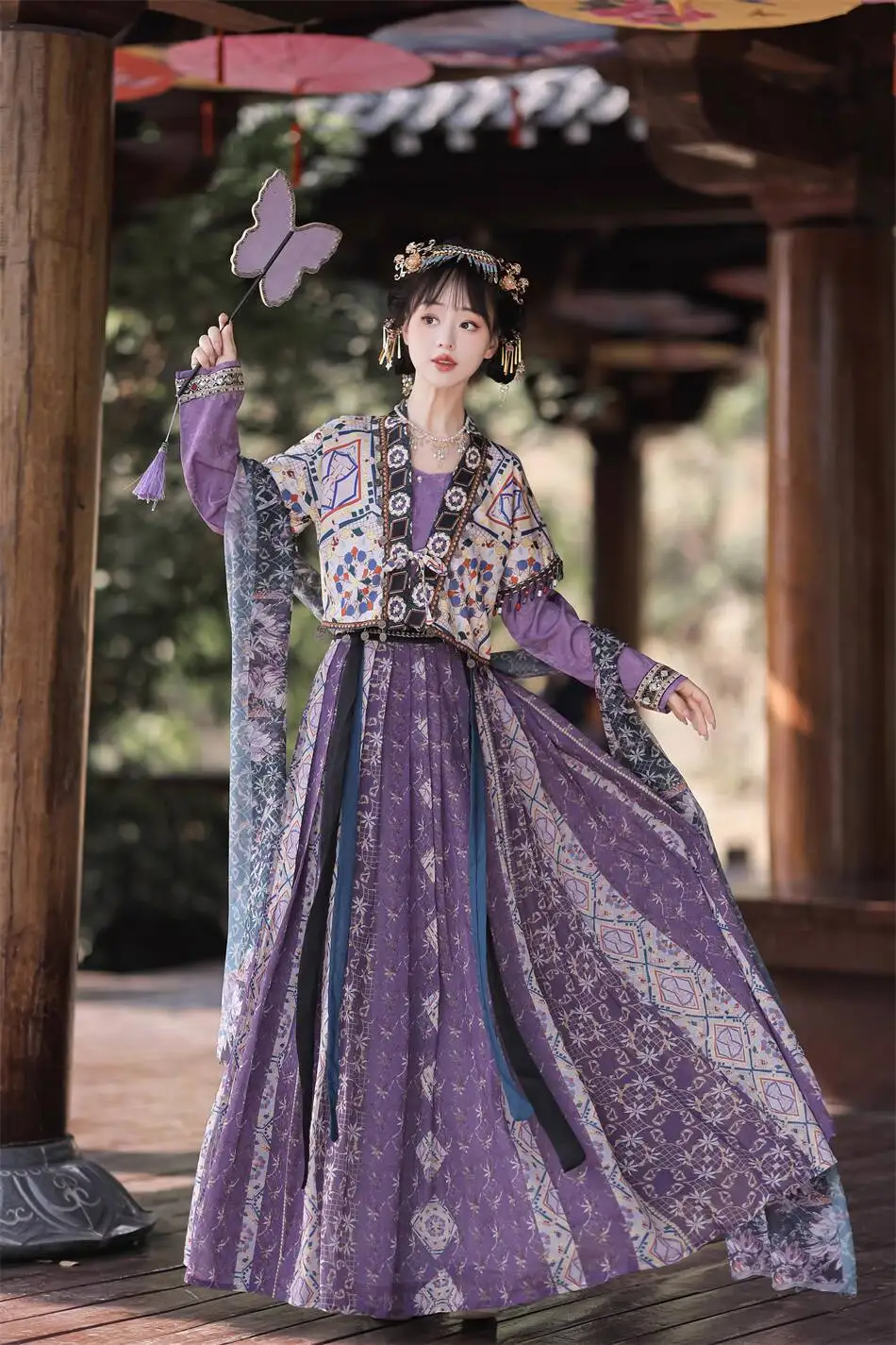 Improve Sleeved Over-dress Half Arm Round Neck Waist Length Skirt Daily 2025 New Fiesta Carnival Halloween Cosplay Hanfu Women