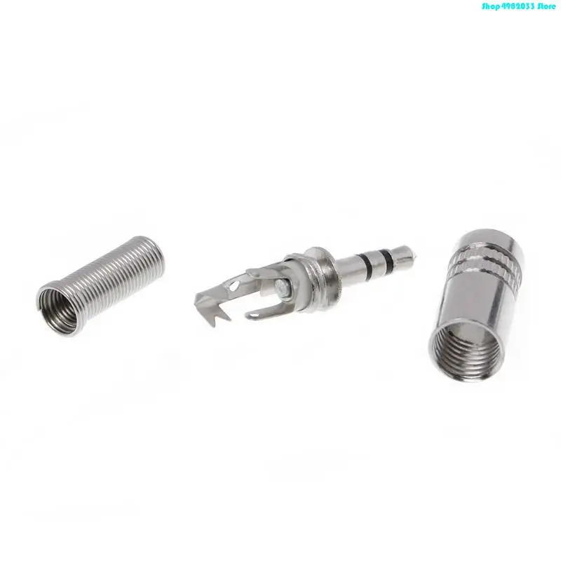 5 Pcs Metal 3.5mm 2 Ring 3P Stereo Plug Cable Solder Adapter Terminal for w