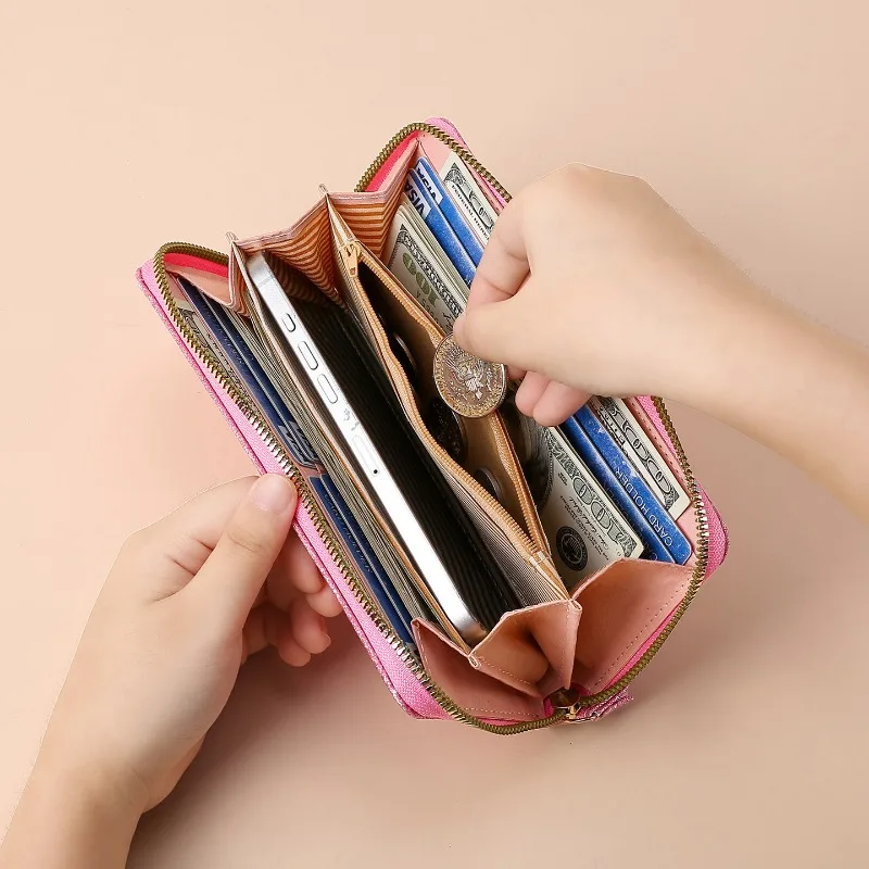 Sailored Moon Vrouwen Lange Portemonnee Kaarthouder Grote Capaciteit Rits Portemonnee Multi Card Organizer Mobiele Telefoon Polsbandje Handtas