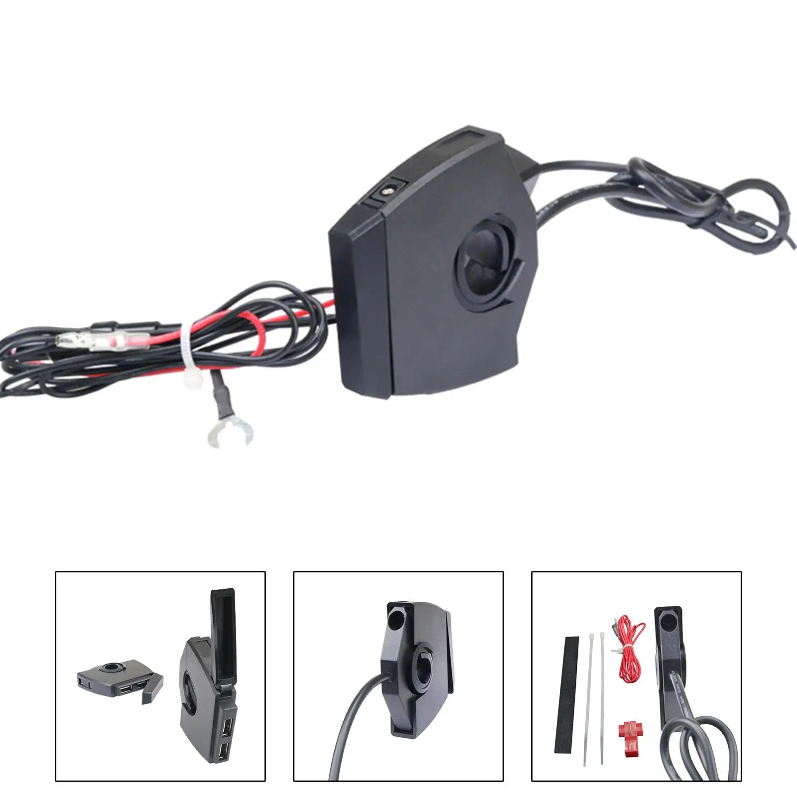 Motorcycle Charger Motorcycle Accessories 12V PC Portable Water Resistant Dual USB Vehicles Car Charger for Smartphones