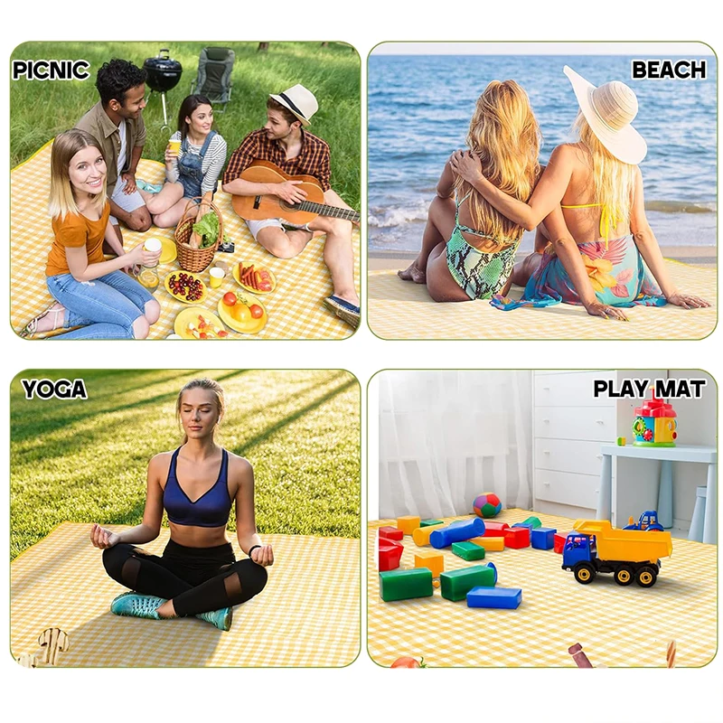 سجادة للرحلات، لوازم التخييم والنزهات الربيعية، مقاومة للماء والرطوبة، تخزين محمول للاستخدام الخارجي، مناسبة للمراعي على الشاطئ TMZ #6
