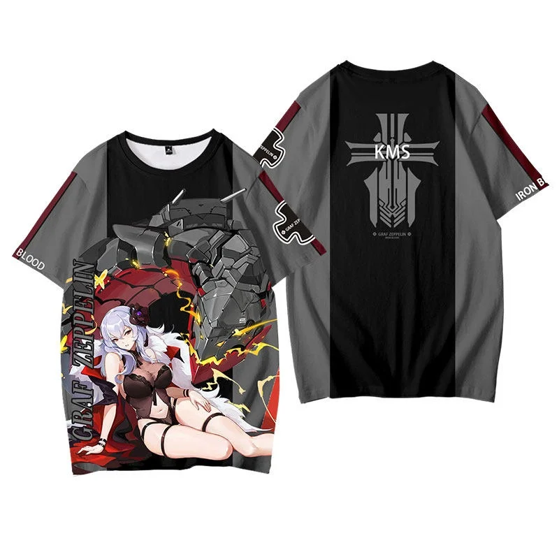 

Anime Azur Lane 3D T Shirt Prinz Eugen Enterprise Laffey IJN Yudachi Yukikaze Ayanami Akagi Graf Zeppelin Atago Cosplay Costume