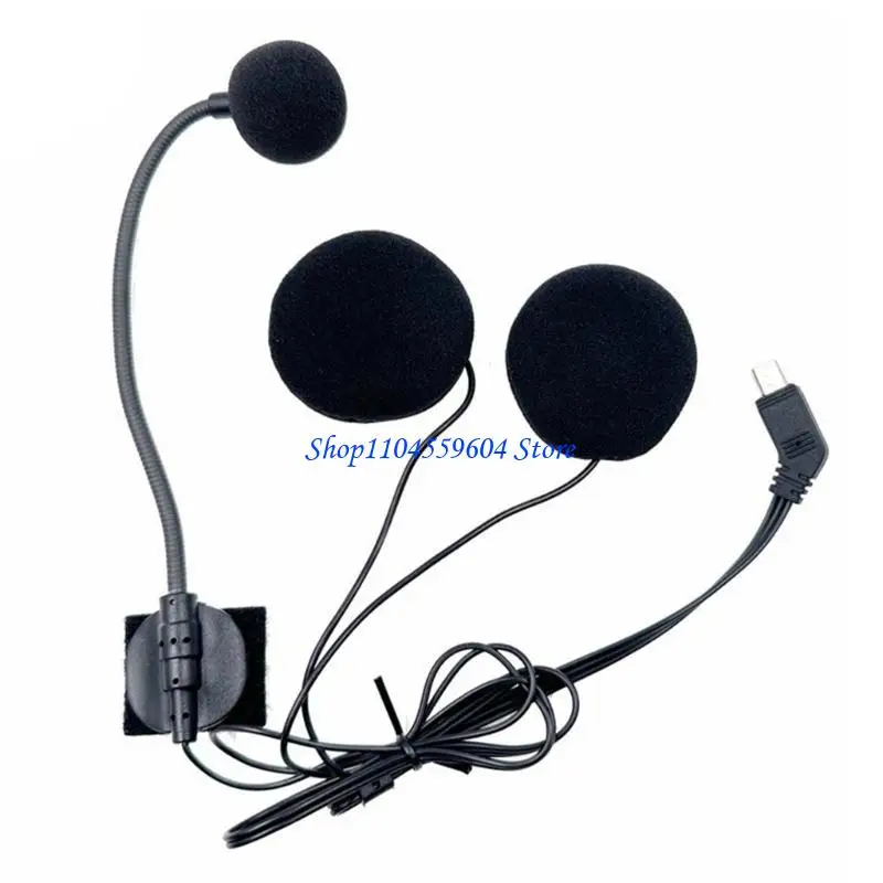 Microfono 12qm Micrófono Half-Helmets Intercom Solución a prueba viento Micrófono Escuchar