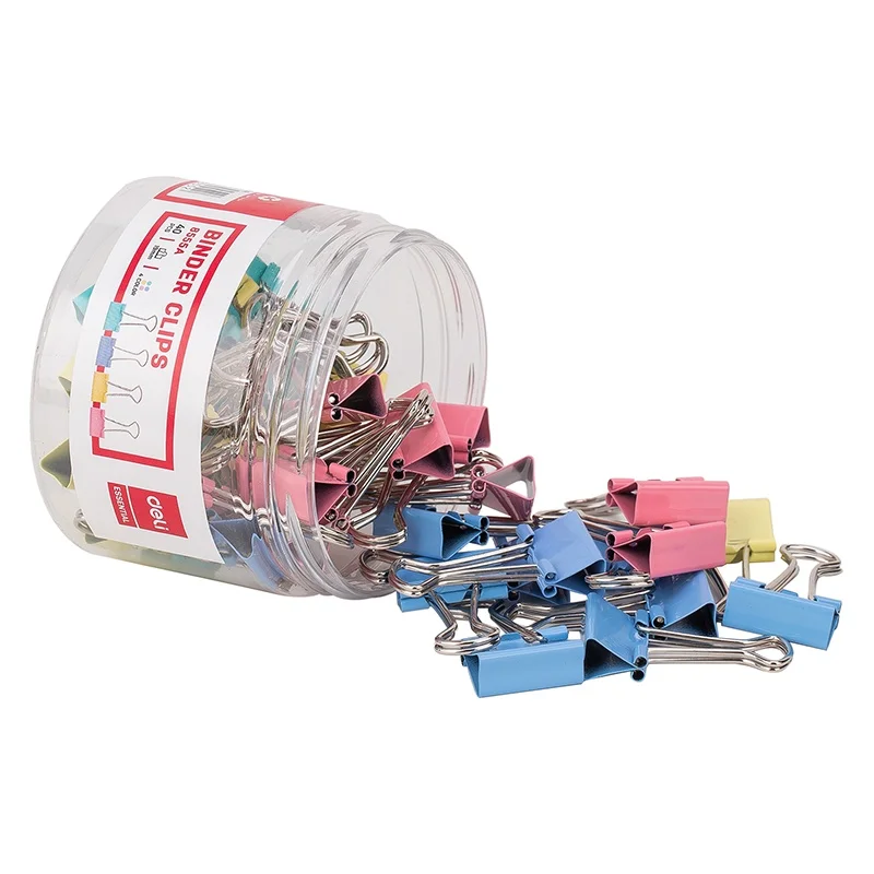 Deli 60/40/48 PCS/Box Effortless Binder Clip 4 Colors Office School Supply E8556A E8555A E8554A