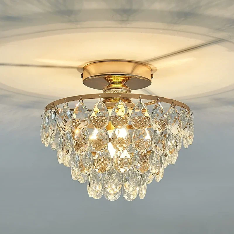 

Modern Crystal Chandeliers for Dining Room and Living Room Ceiling Lamp for Hallway Flush Mount Ceiling Light Luxury