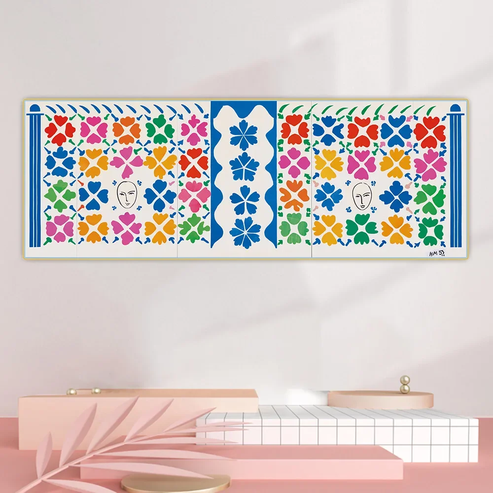 Henri Matisse《Large Decoration with Masks》Canvas Oil Painting Art Poster Picture Wall Hanging Decor Home Living Room Decoration