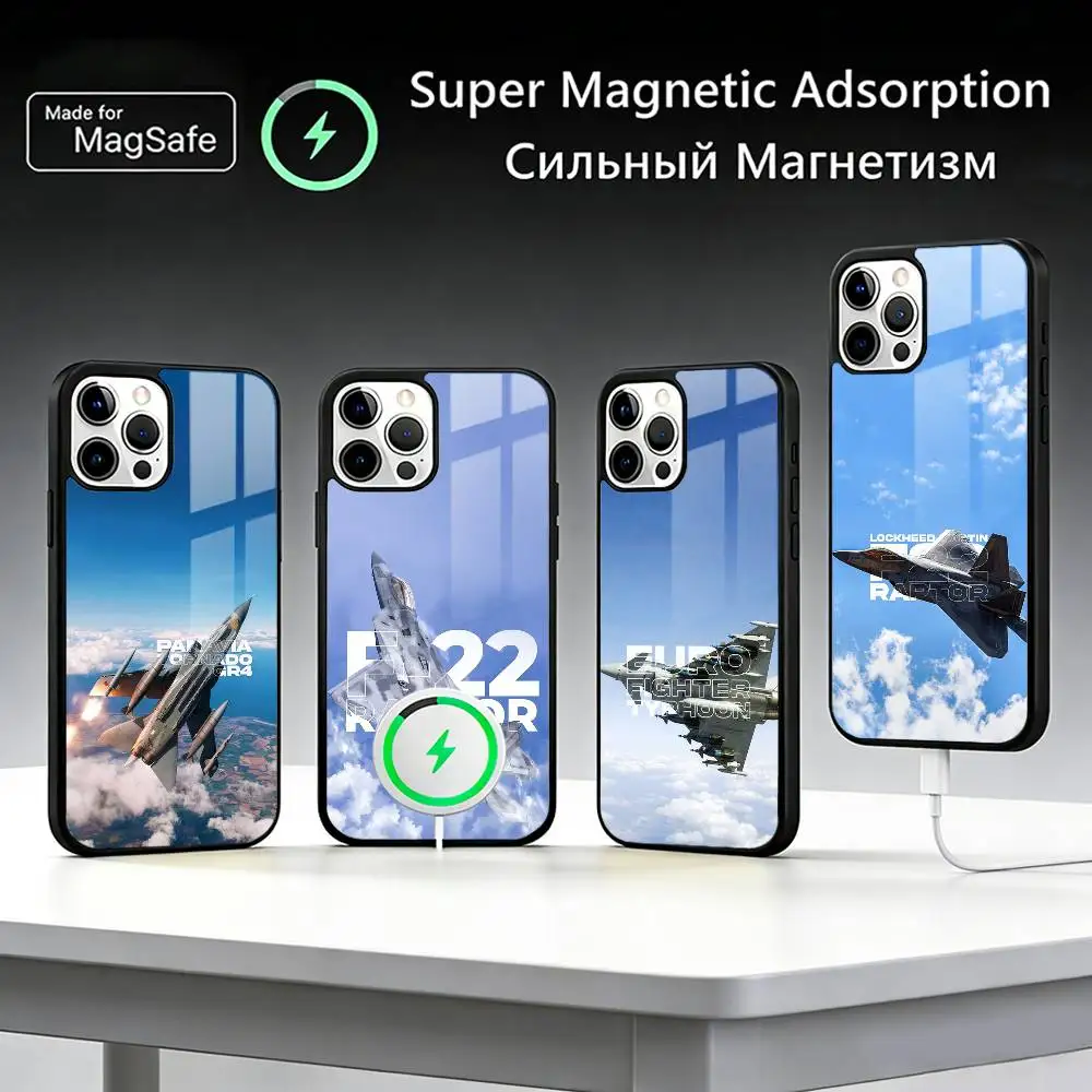 

Fighter F-F35 F-22 Lightning Phone Case For iPhone17,16,15,14,13,12,11 Plus,Pro Max For Magsafe Wireless Charging