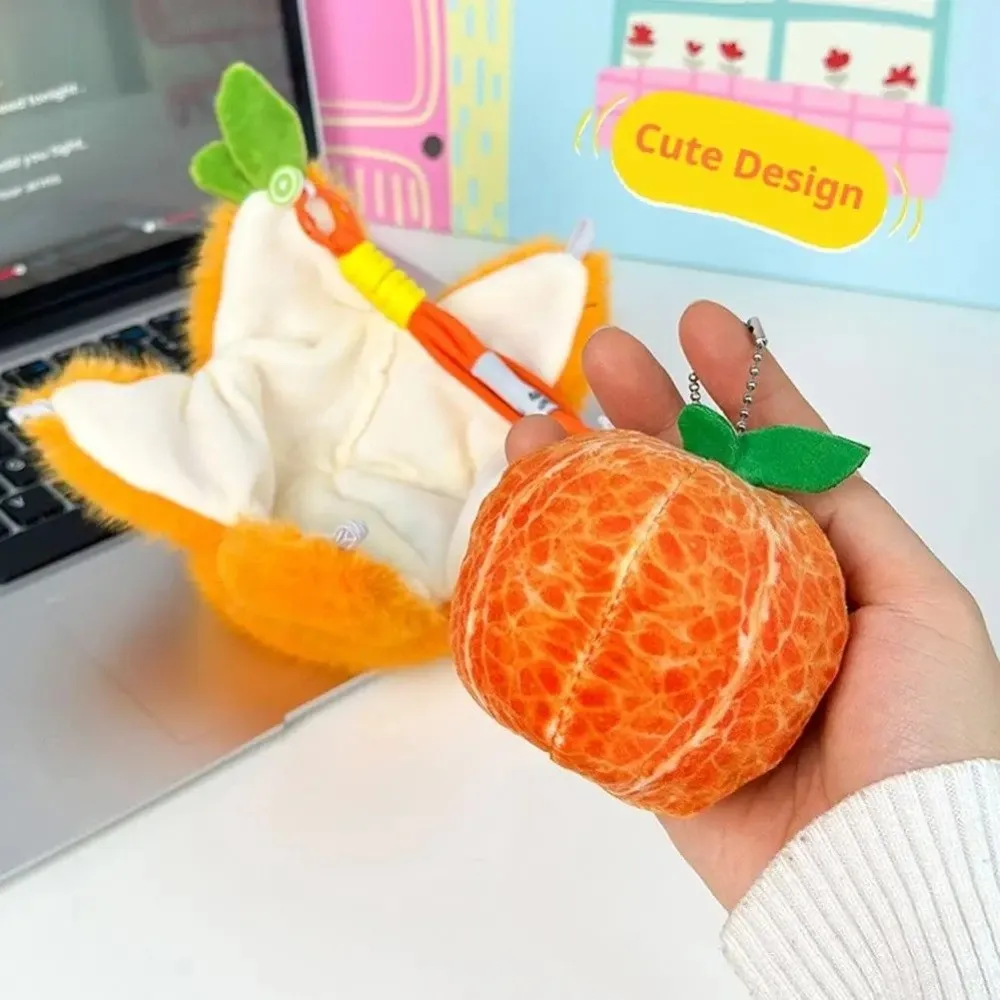 Peelable Design Fruit Plush Toy Soft Filled Furry Texture Simulation Food Toy Stress Relief Fidget Pendant Style